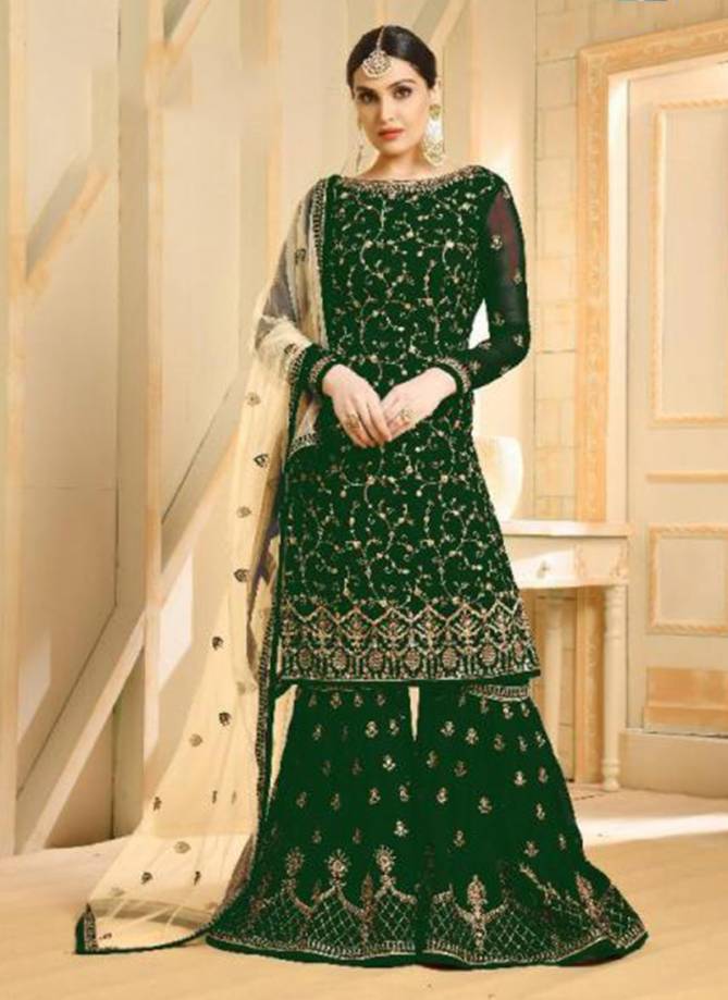 Ghunghat NX Faux Georgette Wedding Designer Party Wear Embroidered Sharara suit Collection 